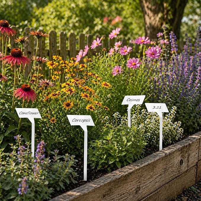 KINGLAKE GARDEN Plant Labels 50 Pack 11.8 Inch Large Garden Labels Plastic | Waterproof Garden Markers Signs Tall Plant Name Tags for Outdoor Indoor Seedlings Plants Vegetables Herbs Flowers (50 Pack)