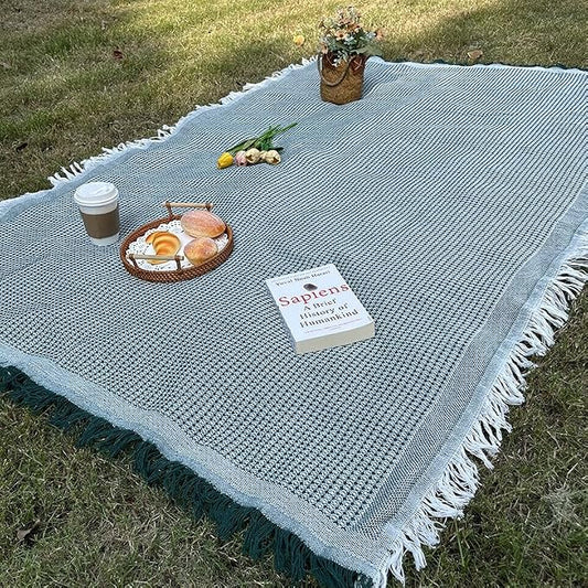 70"x 70" Picnic Blanket Extra Large,Layer Outdoor Blanket for 5 to 7 Adults,Camping Grass Lawn Park Accessories Cute Couple Gifts Ideas Wedding Registry for Park, Beach (Green)