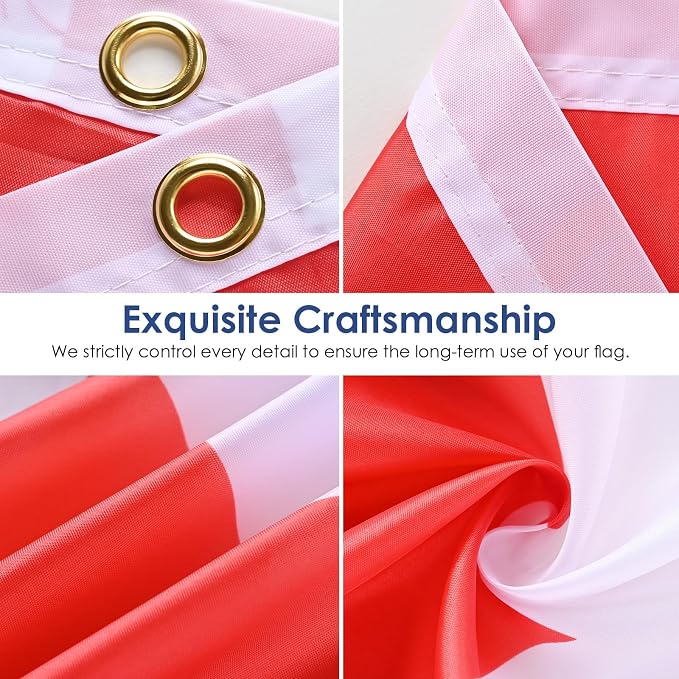 AhfuLife Canada Flag 3 x 5 Ft, Large Canadian Flags for Outside - Double Side with Brass Eyelets for Olympic Party Decorations, Bar Garden Street Decoration Indoor Outdoor