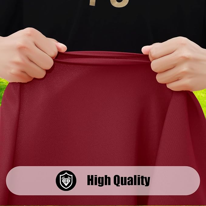 Smiry 6 Pack Rectangle Picnic Table Cloth, Waterproof Elastic Fitted Tablecloths, Washable Polyester Rectangular Patio Table Cover for Camping, Indoor and Outdoor (Wine Red, 30"x96")
