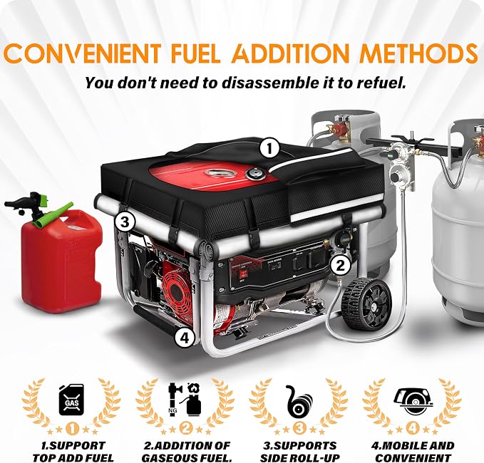 Generator Cover. 32x24x24 Inch Generator Covers While Running, Top Can Be Opened for Refueling. All-weather Generator Protective Cover.Black