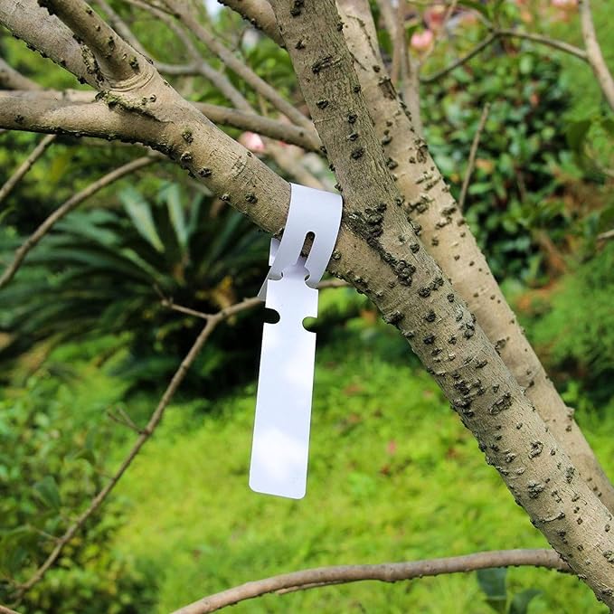 ZOENHOU 600 PCS White Plastic Plant Tags, Adjustable Wrap Around Plant Hanging Tree Tags Nursery Garden Labels, Plant Labels for Garden