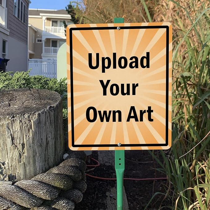 SmartSign 12 x 10 inch “Upload Your Own Art” Fully Custom Yard Sign with 3 foot Stake, 40 mil Laminated Rustproof Aluminum, Set of 1