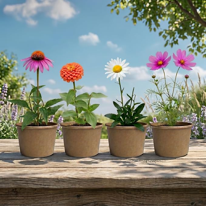 Buzzy Seeds Save the Bees Grow Kit 12-Pack - Eco-Friendly Pots - Complete Indoor/Outdoor Gardening Kit with Seeds, Coconut Husk Growing Medium & Plantable Pots - 100% Grow Guarantee