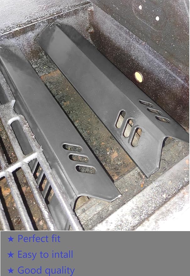 GasSaf 15 inch Heat Plate Replacement for Backyard GBC1460W, GBC1461W, Dyna-glo DGF510SBP, DGF510SSP, Uniflame GBC1059WB, BHG and Others, Porcelain Steel Heat Shield Tent(15" x 3 13/16")(5-Pack)