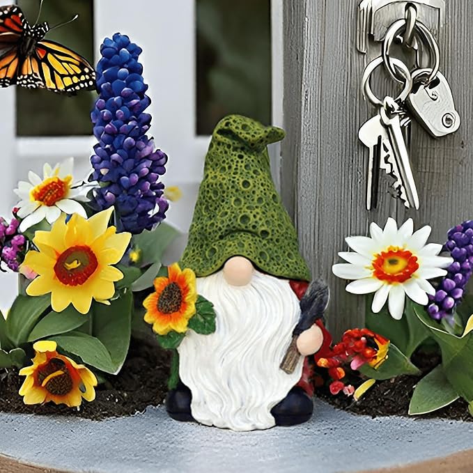 Hide A Key Outside Gnome Figurine Key Hiders Outdoor Garden Gnomes Statues Decorations for Yard Hidden Spare Key Holder Lock Box