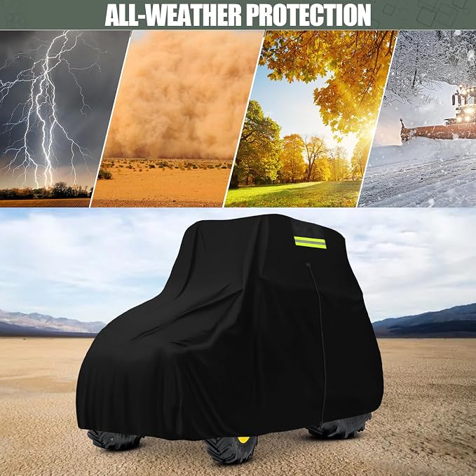 Waterproof Tractors Cover for Most Utility Tractor with Cab, 600D Oxford Cloth Tractors Cover for Snow Rain Dust Protection, 165 L x 87W x 110 H Inches