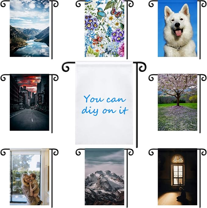 Sublimation Garden Flag Blank Bulk 12x18inch Sublimation Banner Blank Polyester Flags DIY Canvas Sign for Garden Lawn and Yard Courtyard Outside Decoration(36 Pieces)