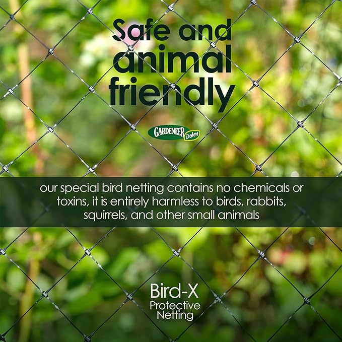 Dalen Bird-X Protective Mesh Netting for Fruit Trees, Berries, Vegetables - 14 ft x 75 ft, Black Garden Netting, 5/8-inch Mesh - Helps Deter Birds & Garden Pests, Made of Weather-Resistant Plastic