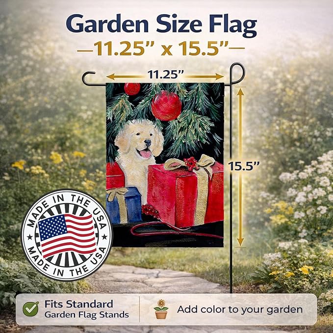 Caroline's Treasures SS8578GF Golden Retriever Garden Flag Mailbox Flag Decorative Yard Flag Banner Outside Patio Artwork Yard Flower Beds, Garden Size, Multicolor