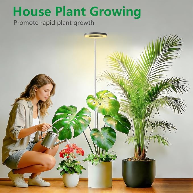 2 Packs Plant Grow Light, Grow Lights for Indoor Plants,80 LEDs Full Spectrum Plant Lights for Indoor Growing with 6/12/16H Timer-B2