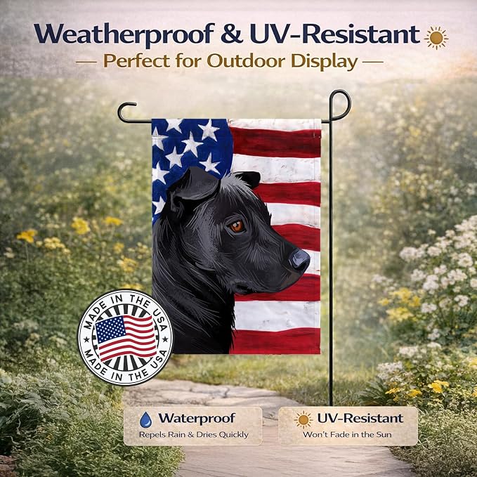 Caroline's Treasures CK6644GF Phu Quoc Ridgeback Dog American Flag Garden Flag Mailbox Flag Decorative Yard Flag Banner Outside Patio Artwork Yard Flower Beds, Garden Size, Multicolor