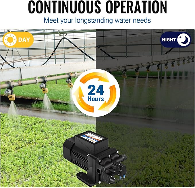 YOUNGTREE Brushless 110V Water Pressure Transfer Pump Continuous Duty 6.0GPM 55PSI On Demand Fresh Water Diaphragm Pump 110 Volt AC for Irrigation Garden Home Pool Car Washing Rain Barrel Industry