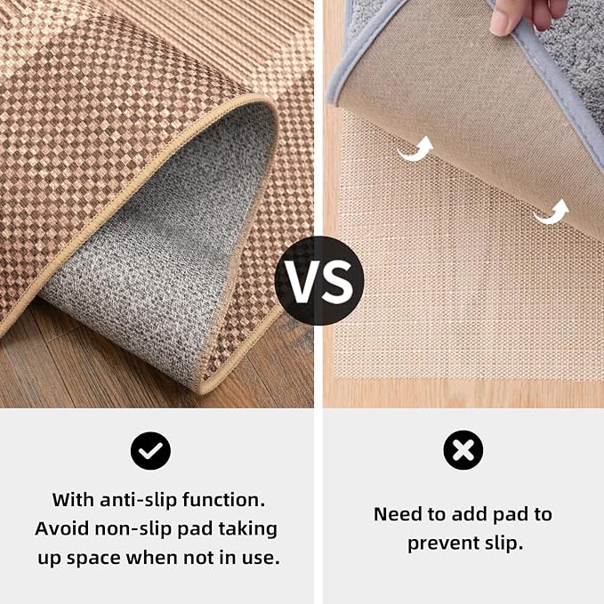 ILANGO Jute Area Rugs 8x10 for Living Room, Woven Washable Outdoor Rugs, Natural Farmhouse Indoor Rugs for High Traffice Areas, Non Slip Carpet with Rubber Backing for Bedroom Dining Table Porch