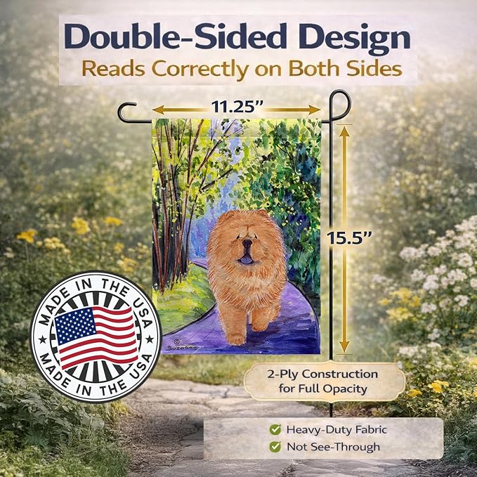 Caroline's Treasures SS7003GF Chow Chow Garden Flag Mailbox Flag Decorative Yard Flag Banner Outside Patio Artwork Yard Flower Beds, Garden Size, Multicolor