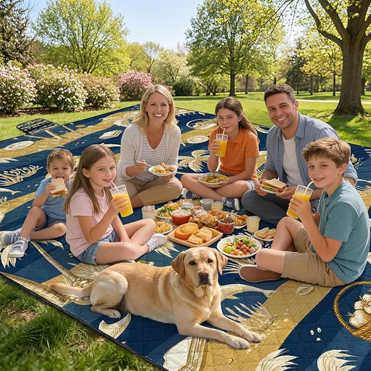 79" x 118" Picnic Blanket Extra Large,Waterproof Sandproof Foldable Outdoor Blanket Beach Blanket Ocean Picnic Mat for Camping,Lawn,Park(Coconut Tree)
