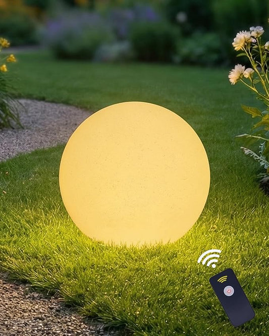 12 Inch Solar Ball Light, Solar Rechargeable Globe Light,3 Modes Dimmable Globe Light,Decor for Patio,Garden,Yard,Beach,Pathway,Party Decorative Lighting