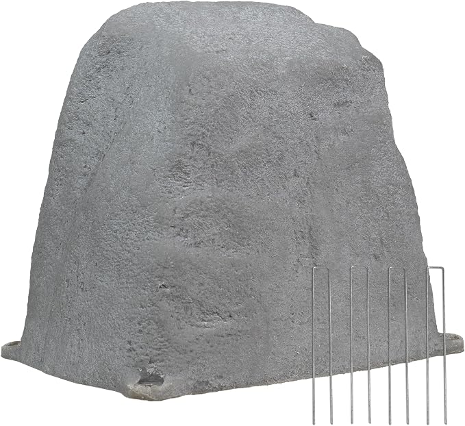 Sunnydaze 11” H Small Faux Landscape Rock Cover - Lightweight Polyresin Fake Rock Well Pump Cover for Outside – Realistic Natural Texture – Gray