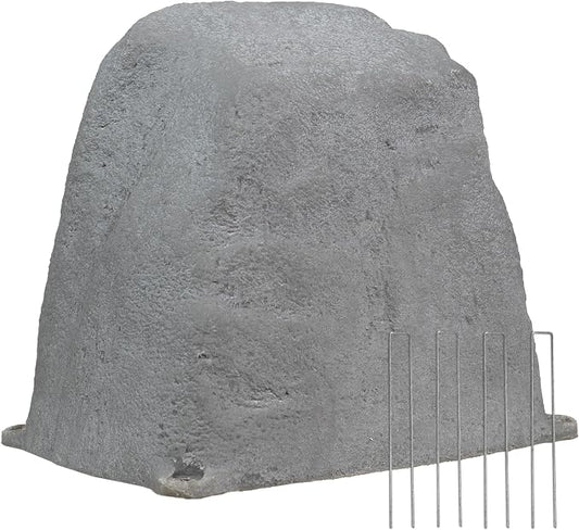 Sunnydaze 11” H Small Faux Landscape Rock Cover - Lightweight Polyresin Fake Rock Well Pump Cover for Outside – Realistic Natural Texture – Gray