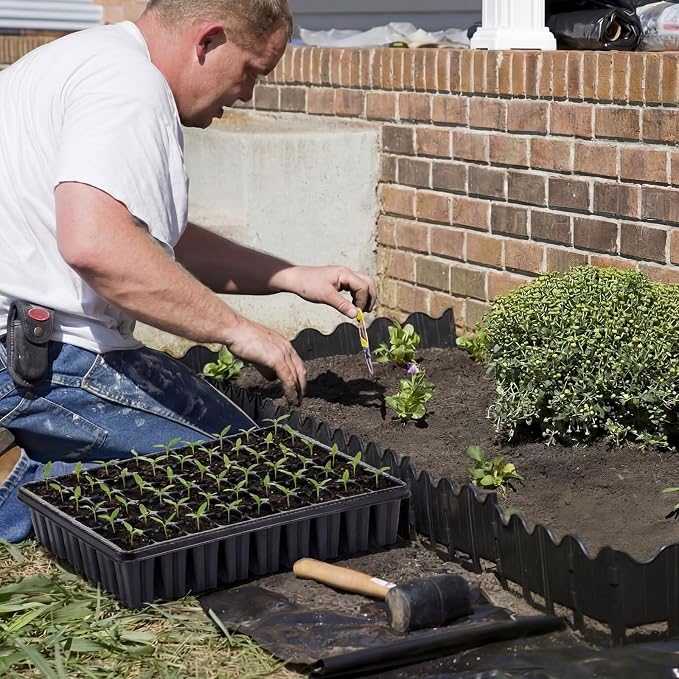 Baderke 12 Pack 2.8" Deep 54 Cell Seed Starter Trays, Thick Durable Plug Tray Big Cell Seed Starting Trays for 1015 Flat Tray Germination, 432 Cells Reusable Plant Propagation