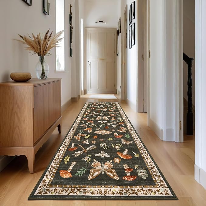 ROYHOME Mushroom Rug Black