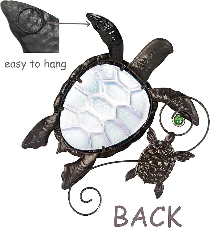 JOYBEE HOME&GARDEN Metal Sea Turtle Wall art Decor-Turtle Decor for Garden Pool Patio Balcony Kitchen or Bathroom-Works of art of common metal