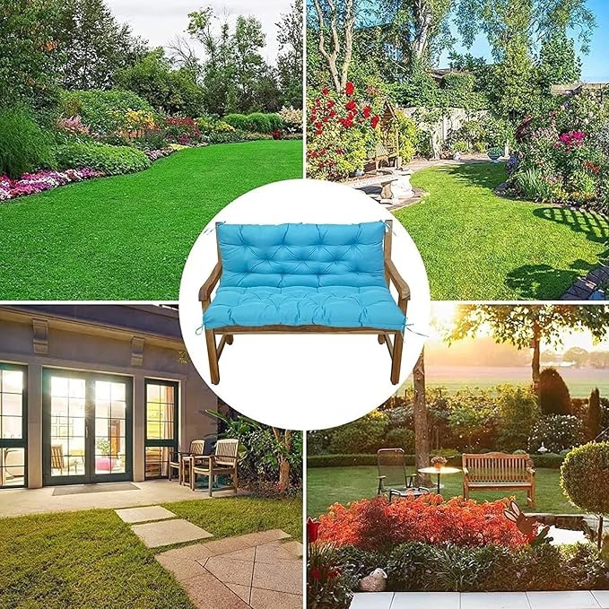 Swing Cushion Replacement Outdoor Porch Waterproof Bench Cushion 2-3 Seater Washable Bench Replacement Cushions for Outdoor Patio Porch Swing Cushions
