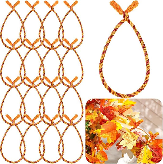 Zhengmy 16 Pcs 20 Inches Christmas Garland Ties Christmas Decorative Twist Ties for Banister Reusable and Flexible Twist for Xmas Home Decorations Holiday Craft Wrapping (Fall Color)