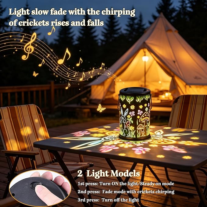 Solar Lanterns Outdoor Waterproof, Solar Lights Outdoor Garden Decor, Gifts for Women Mom Grandma Mother's Day, Solar Powered Decorative Lanterns for Outside, Patio, Yard, Lawn, Porch