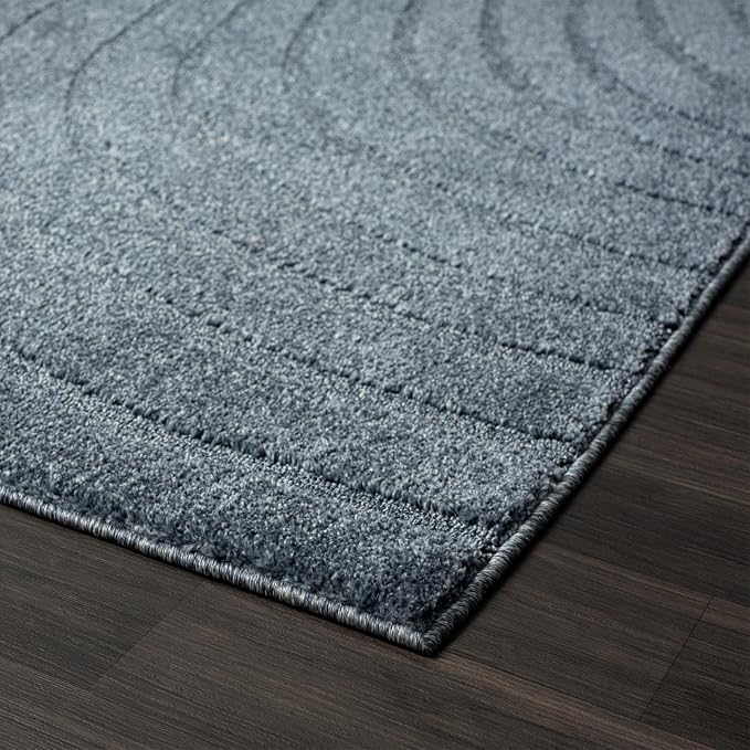 LUXE WEAVERS Modern Geometric Wave Blue 2x3 Area Rug