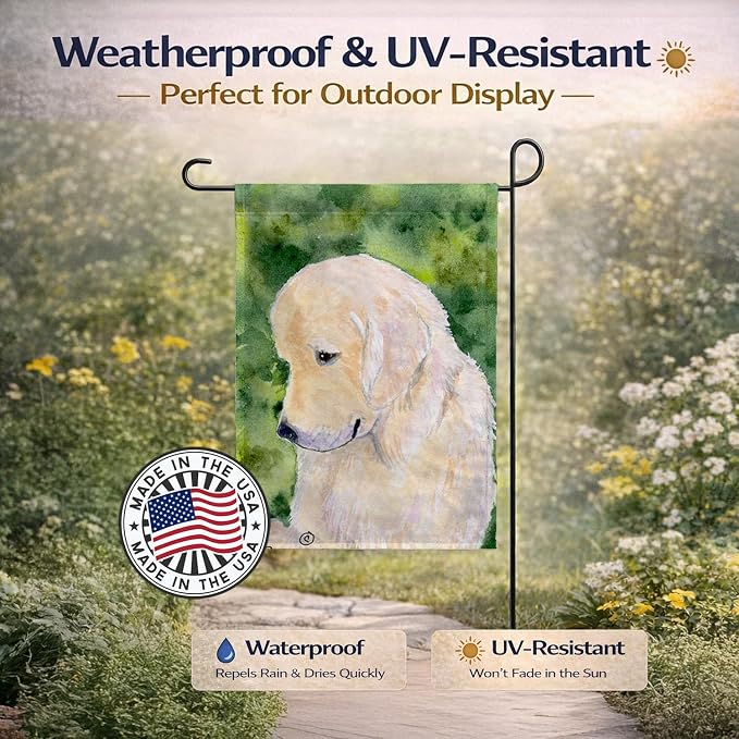 Caroline's Treasures SS8757GF Golden Retriever Garden Flag Mailbox Flag Decorative Yard Flag Banner Outside Patio Artwork Yard Flower Beds, Garden Size, Multicolor