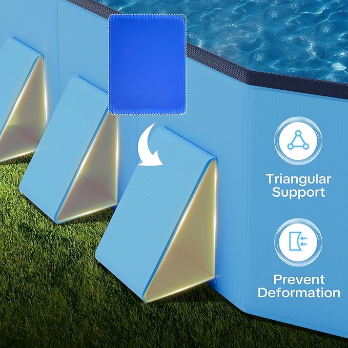 Raxurt Foldable Dog Pool, 72'' Large Dog Pool for Large Dogs with Reinforced Sidewalls for Stability, Portable Pet Bath Tub for Indoor Outdoor Backyard Use