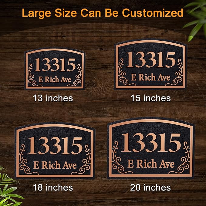 Customizable Address Sign - LAWN MOUNTED Plaque Outdoor House Number Ideal for Home and Garden Décor Style 3