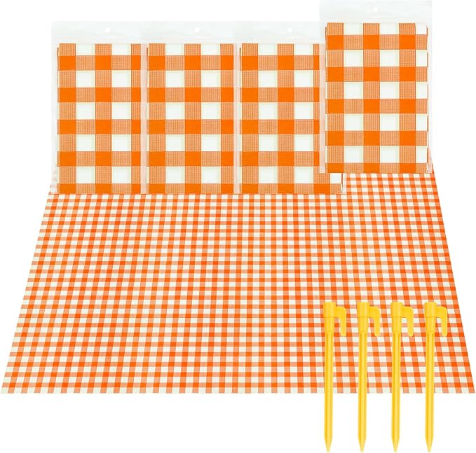 4 Pcs Disposable Outdoor Picnic Blankets 70.9''x70.9'' Portable Pocket Blanket Foldable Waterproof Picnic Mats Sandproof Beach Blanket with Ground Spikes for Beach Travel Hiking Camping
