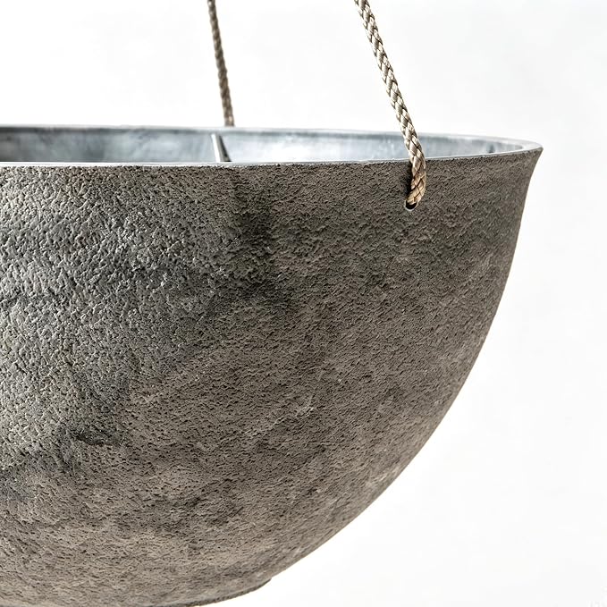 LA JOLIE MUSE Large Hanging Planters for Indoor Outdoor Plants, Hanging Flower Pots Marble Pattern (13.2 Inch,Set of 2)