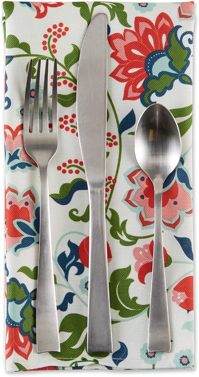 DII Garden Inspired Outdoor Tabletop Collection, Water Resistant, Napkin (Set of 6), Floral