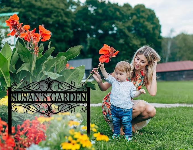 Custom Metal Garden Sign, Metal Garden Stake Sign, Personalized Metal Garden Sign, Garden Signs Decorative Outdoor
