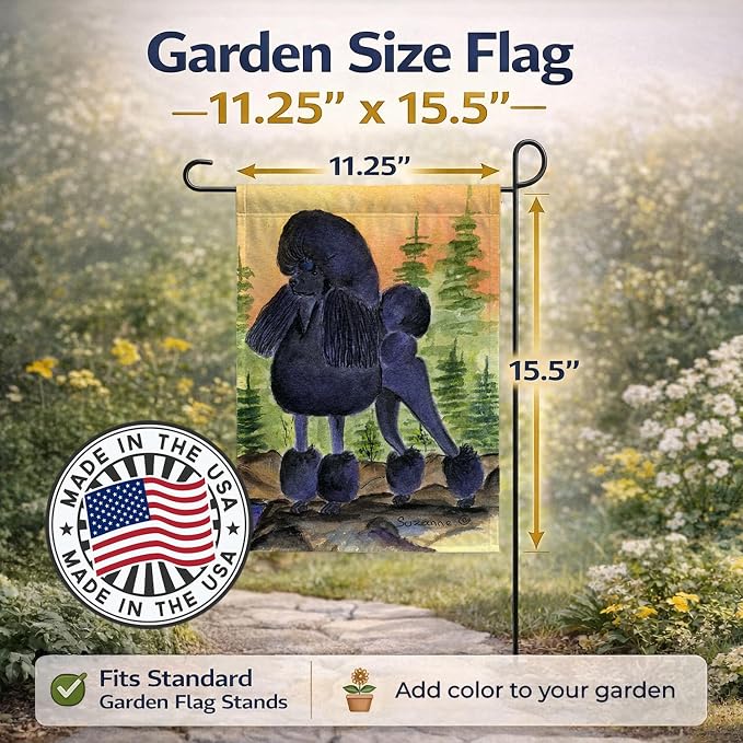 Caroline's Treasures SS8196BGF Poodle Garden Flag Mailbox Flag Decorative Yard Flag Banner Outside Patio Artwork Yard Flower Beds, Garden Size, Multicolor