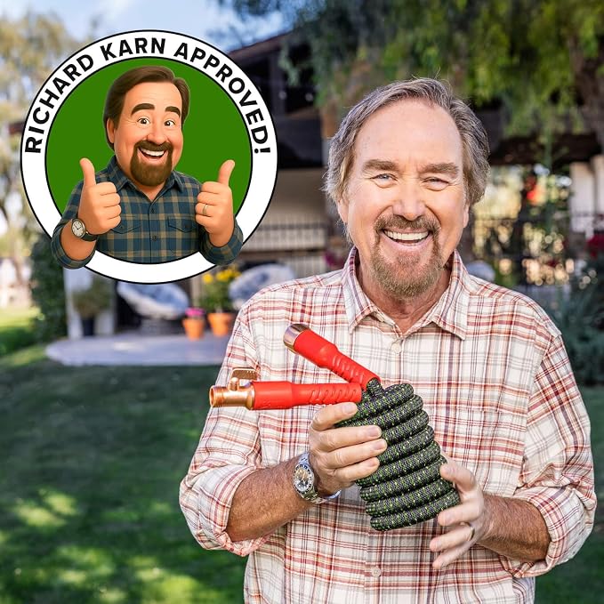 Pocket Hose Ballistic Double UV Edition 25 FT Expandable Garden Hose w/Pocket Pivot Swivel Connector, Anti-Burst Sleeve Reinforced w/Bulletproof Fiber, Lightweight, No-Kink, Compact, AS SEEN ON TV