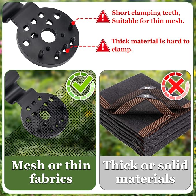 Svepndic 100 PCS Shade Cloth Clips, Plastic Shade Net Clips for Mesh or Thin Shade Fabric, Round Black Clips for Mesh Tarp, Bird Netting, Garden Netting and Sun Shade Cover