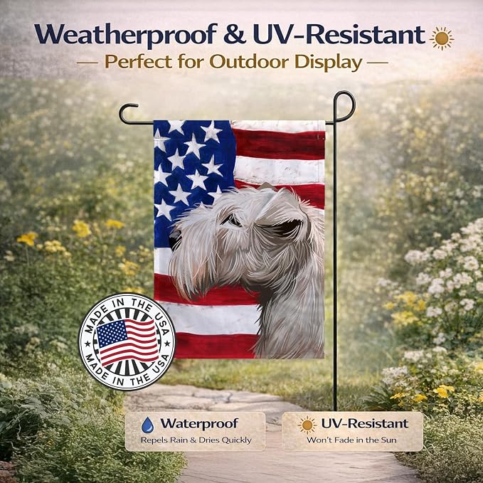 Caroline's Treasures CK6602GF Lakeland Terrier American Flag Garden Flag Mailbox Flag Decorative Yard Flag Banner Outside Patio Artwork Yard Flower Beds, Garden Size, Multicolor