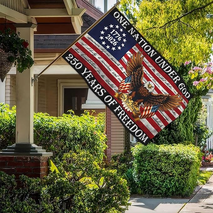 3 Ply 250 Year American Anniversary Flag 3x5 Double Sided 250 Merchandise Decorations 250th Anniversary USA Flag 4th of July We The People 1776 Patriotic American Flags for Outside Banner