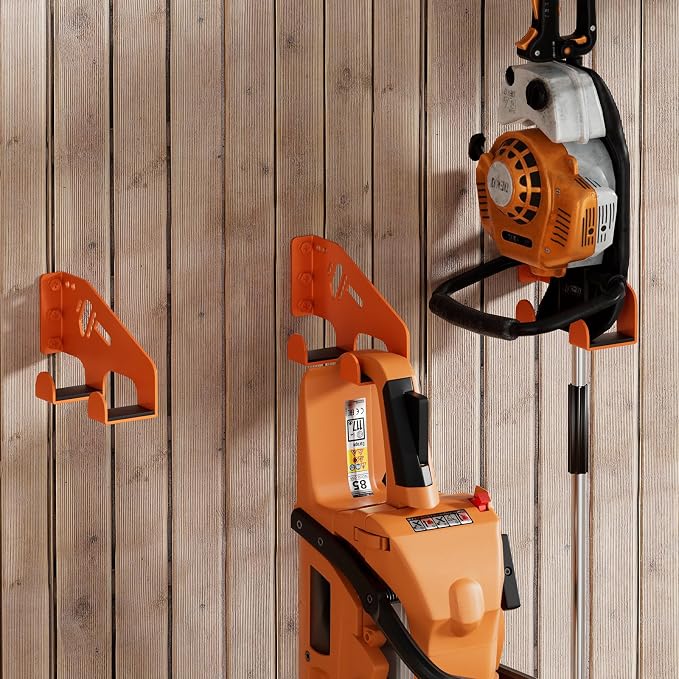 XZHXFX Chainsaw Hanger Wall Mount - Heavy Duty Chainsaw Holder for Garage Organization, Storage Shed Organizer, Chainsaw Rack with Protective Pad, Garage Tools, 3 Pack(Orange)