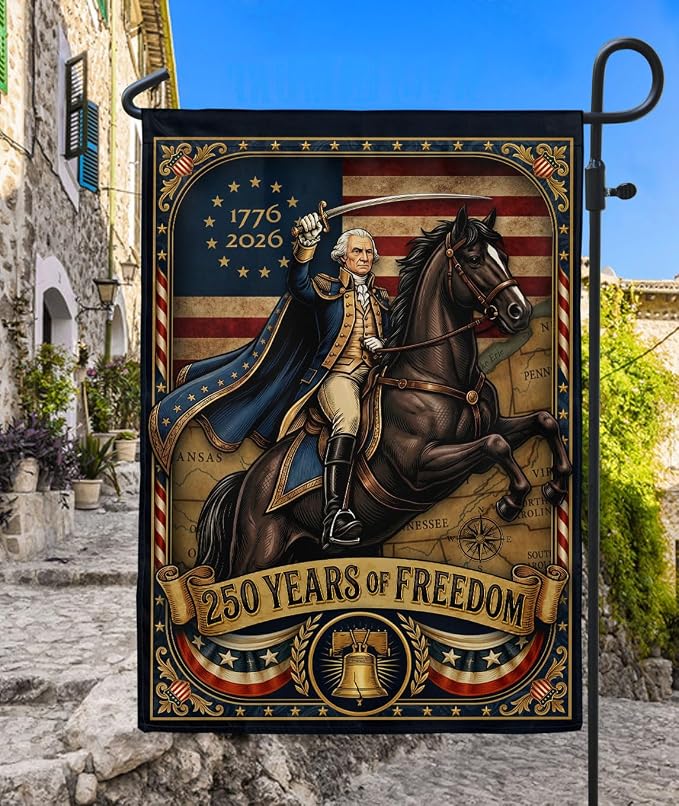 250 Years Of Freedom Flag, 250th Anniversary Usa Commemorative Flags, American 250th Anniversary Patriotic Design, 1776-2026 Commemorative Banner, Garden Flags For Outside, Front And Back Print 1 (12x18 Inch)