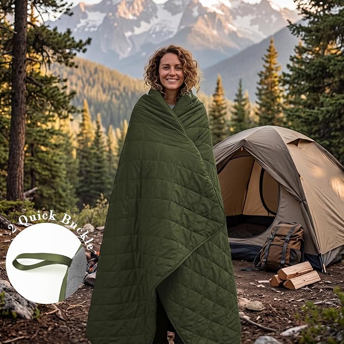 Large Waterproof Outdoor Camping Blanket 80 x 58 inch | Fleece Picnic Blankets Windproof Travel Stadium Blanket for Beaches Pets Car Camp Picnic Mat for Both Cold & Warm Weather
