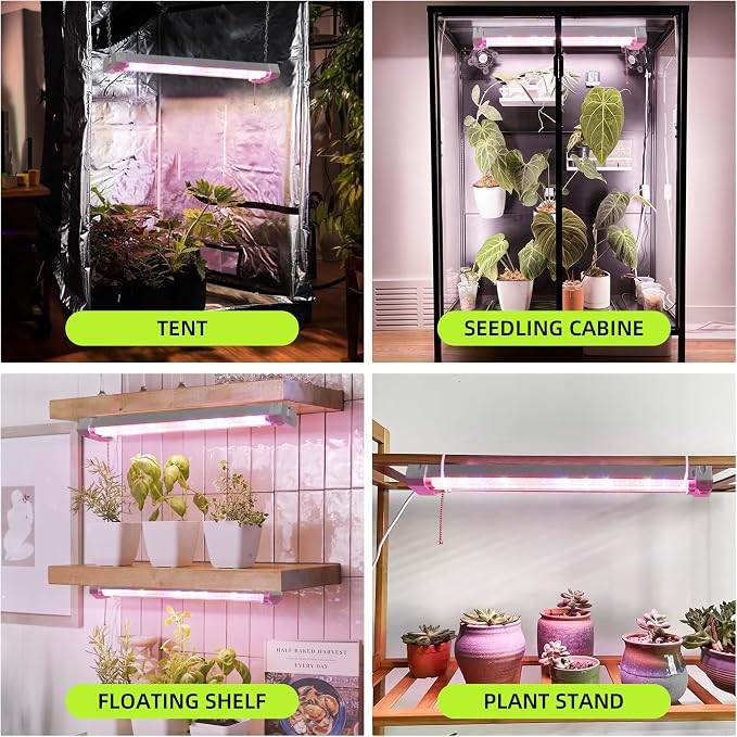 Hlite 16inch Adjustable Full Spectrum Plant Growing Lamps | Hanging Grow Light for Indoor Plants with Shade,Linkable Plug and Hanging with On/Off Switch, Seedling to Flowering