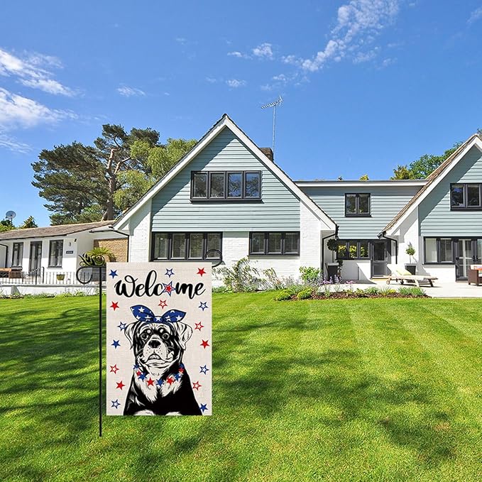 Seasonal Garden Flags Rottweiler Double Sided Flags Set of 11 Holiday Farmhouse Indoor Outdoor Yard Lawn Christmas Gifts Decorations 12.5x18 Inch