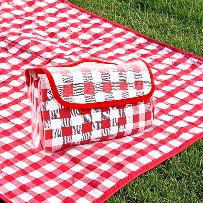 Outdoor Picnic Blanket,Extra Large Picnic Blanket Beach Blankets, Picnic Mat Waterproof Sand Proof Foldable Portable for Outdoor Camping Hiking Travel Grass Music Festival Lawn Mats (red)