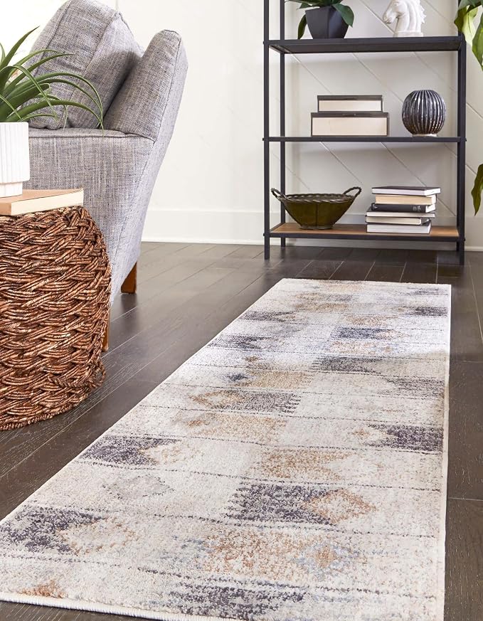 Unique Loom Eco Southwestern Collection Area Rug - Ely (Runner 2' 0" x 8' 0", Ivory/Black)