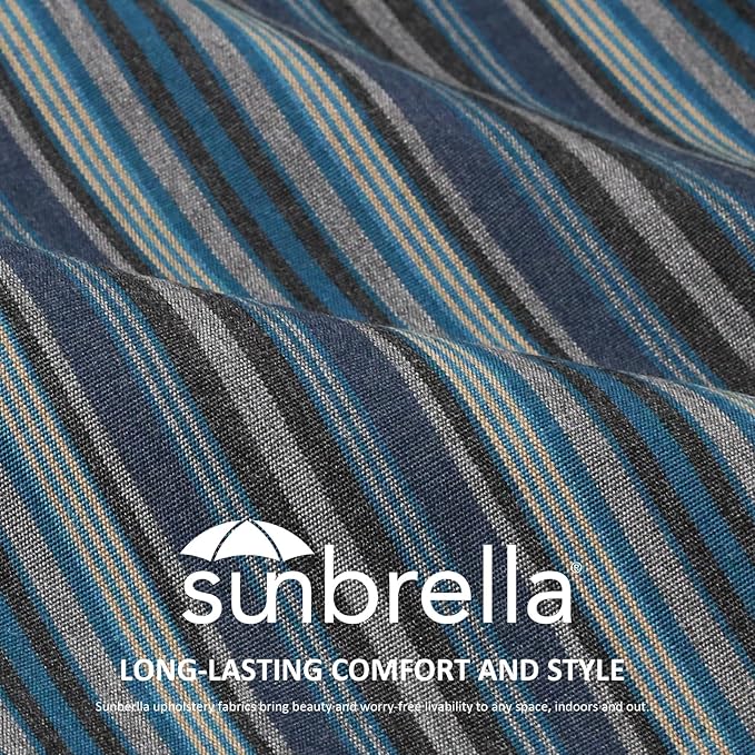 Unimatta Sunbrella Outdoor Separate High Back Cushion Seat Pads, 2-Pack 44 x 21 Inch Water-Repellent & Fade-Resistant Patio Furniture Cushions with Ties for Adirondack, Rocking Chairs, Troupe Dock